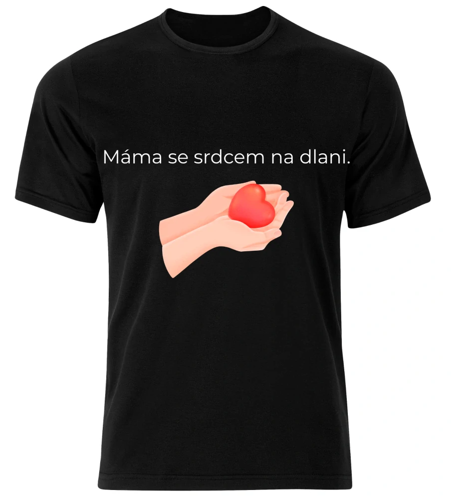 Tričko s potiskem – Máma se srdcem na dlani
