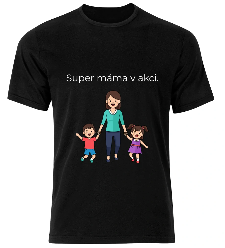 Tričko s potiskem – Super máma v akci