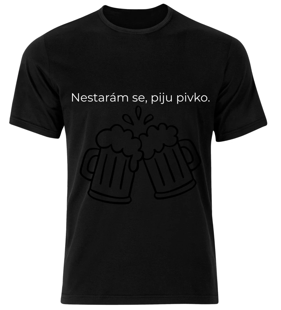 Tričko s potiskem – Nestarám se, piju pivko