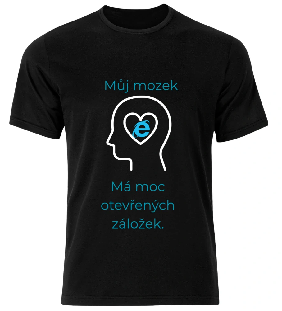Tričko s potiskem – Můj mozek má moc otevřených záložek