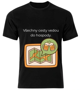 Tričko s potiskem – Všechny cesty vedou do hospody