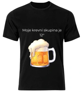 Tričko s potiskem – Moje krevní skupina je 12°