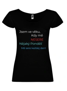 Tričko s potiskem – Jsem ve věku, kdy mě nesere pondělí